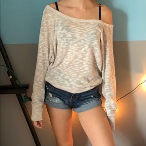 CHARLOTTE RUSSE CREW NECK SWEATER WITH OPEN BACK